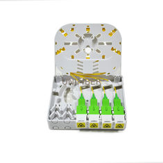 Wall Mount Fiber Optic Termination Box 4 Ports SC/APC Adapter FTTH ABS Plastic
